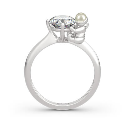 Jeulia Hug Me "Explorer in Galaxy" Astronaut Round Cut Sterling Silver Ring