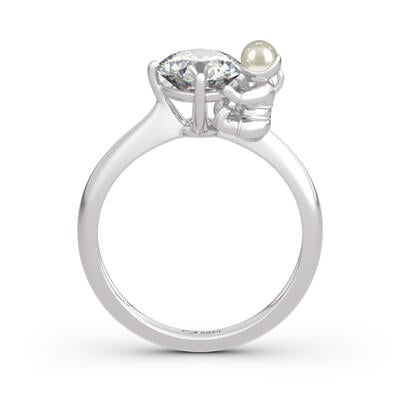 Jeulia Hug Me "Explorer in Galaxy" Astronaut Round Cut Sterling Silver Ring