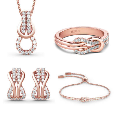 Jeulia Infinity Love Sterling Silver Jewelry Set