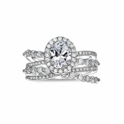 Jeulia Round Cut Star Trail Sterling Silver Ring