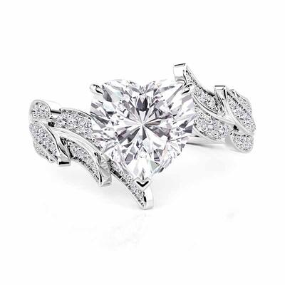 Jeulia Wing Bypass Design Heart Promise Ring
