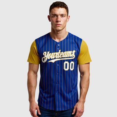 オーダーメイド可能 チーム名 背番号 胸番号入り 名前 エンブレム フルオープン ピンストライプ 野球Tシャツ