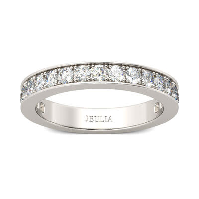 Jeulia Simple Channel Set Sterling Silver Women's Band