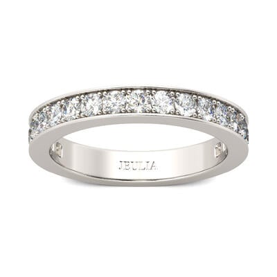 Jeulia Simple Channel Set Sterling Silver Women's Band