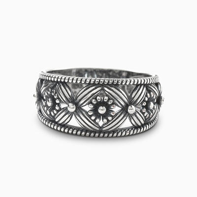 Jeulia "Flowers Bloom" Sterling Silver Women's Band