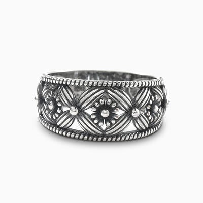 Jeulia "Flowers Bloom" Sterling Silver Women's Band
