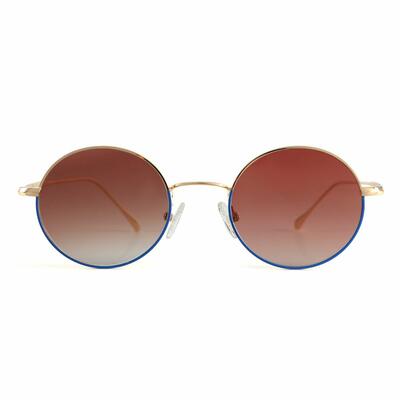 Benson Blue Round Sunglasses