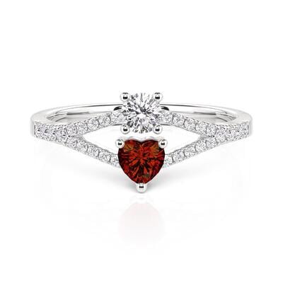 Jeulia Custom Split Shank Promise Ring with 2 Birthstones