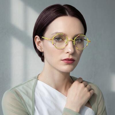 Sawye Yellow Geometric Glasses
