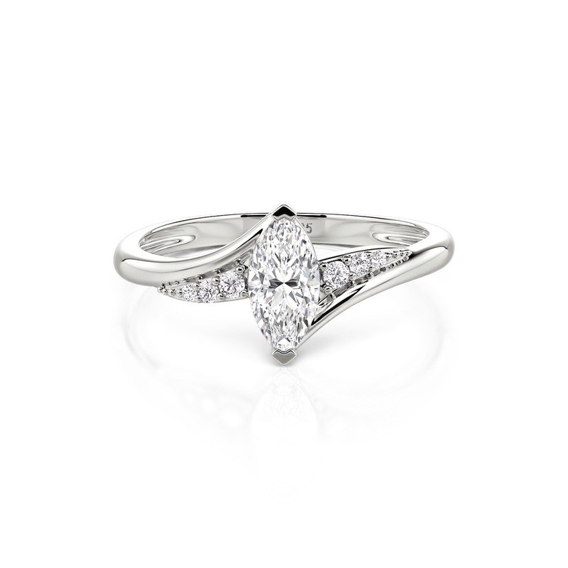 Jeulia Bypass Marquise Cut Promise Ring Sterling Silver