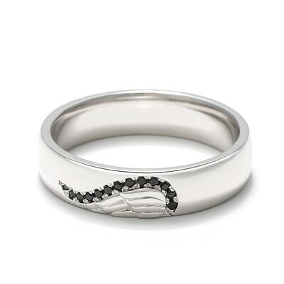 Jeulia Anillo de pareja creativo en forma de corazón para hombre