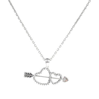 Jeulia Arrow and Heart Necklace