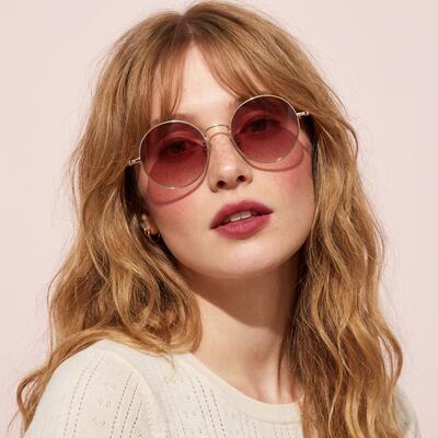 Grace Gold Round Sunglasses