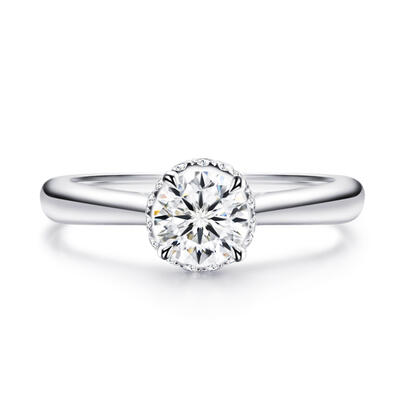 Jeulia Solitaire Round Cut Sterling Silver Ring