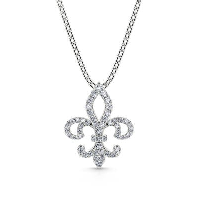 Jeulia Fleur-de-lis Sterling Silver Necklace