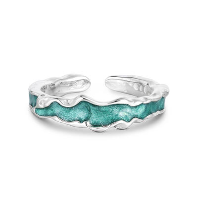 Jeulia "Aurora Impression" Open Design Sterling Silver Women's Band