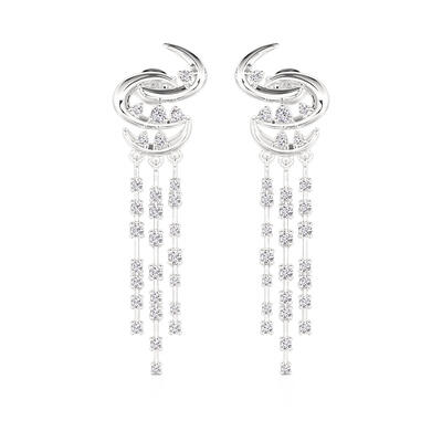 Jeulia Swirling Waterfall Chandelier Earrings