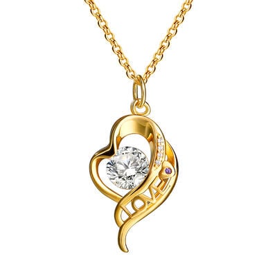 Jeulia "Love Is All Around" Personalized Sterling Silver Necklace