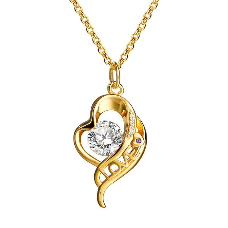Jeulia Collar personalizado con colgante de corazón de plata de ley