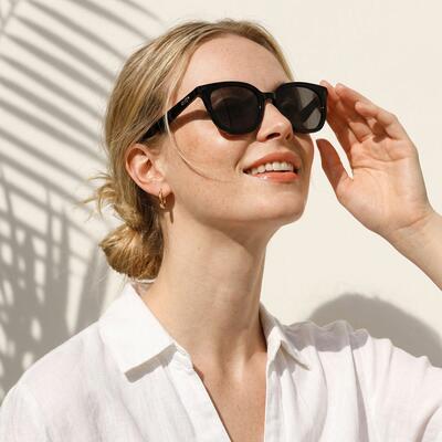Victoria Schwarze Quadratische Sonnenbrille