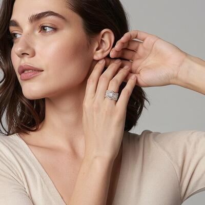 "Versprechen der Zukunft" Radiant-Schliff Ringset