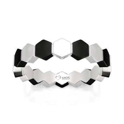 Jeulia "Unconditional Love" Football Design Sterling Silver Men's Band