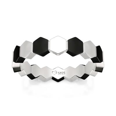 Jeulia "Unconditional Love" Football Design Sterling Silver Men's Band