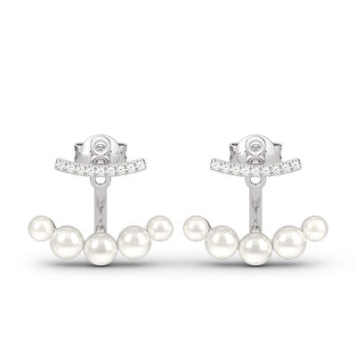 Jeulia Vintage Cultured Pearl Sterling Silver Ear Jackets