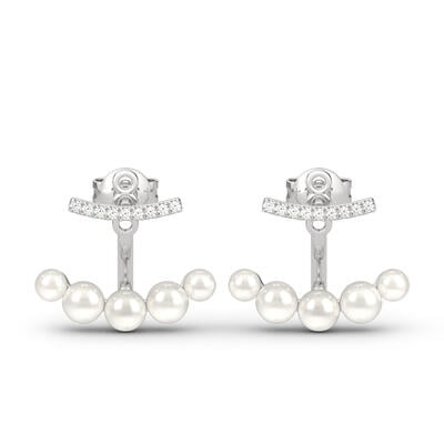 Jeulia Vintage Cultured Pearl Sterling Silver Ear Jackets