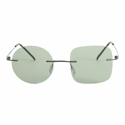Bright Gray Square Round Sunglasses