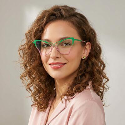 Vaugha Green Cat Eye Glasses