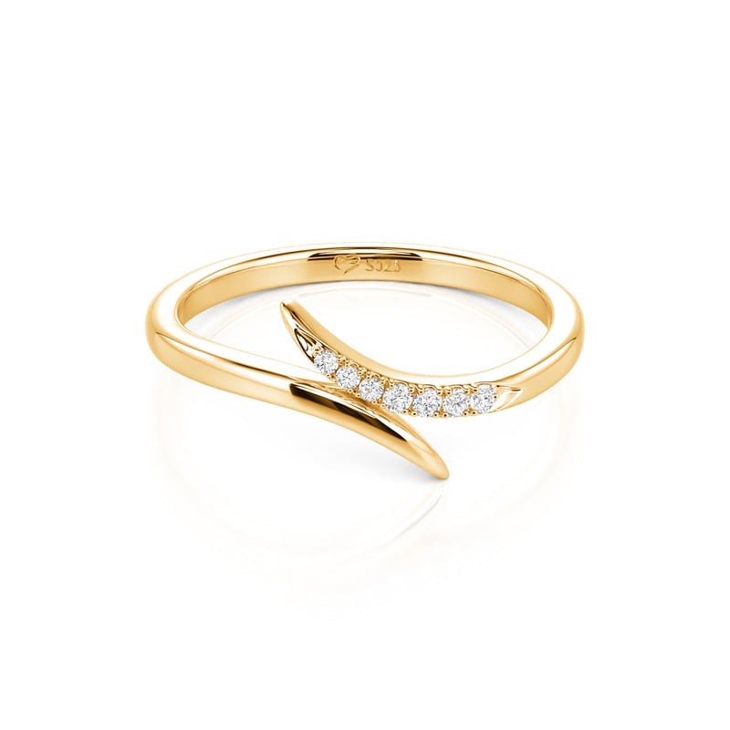Jeulia Parallel Meet Alliance de Mariage Croisée Minimaliste Dorée pour Femme