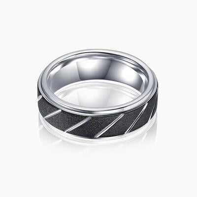 "Midnight Whisper" 8mm Tungsten Carbide Men's Wedding Ring