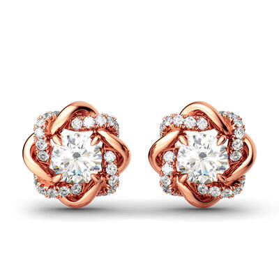 Jeulia Knot of Love Stud Earrings