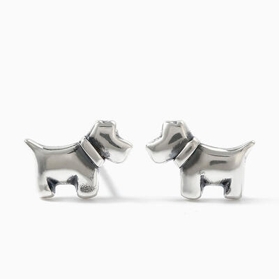 Jeulia "Cute Little Dog" Sterling Silver Earrings