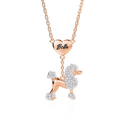 Jeulia Petland Collier Caniche Gravée Personnalisée en Argent Sterling