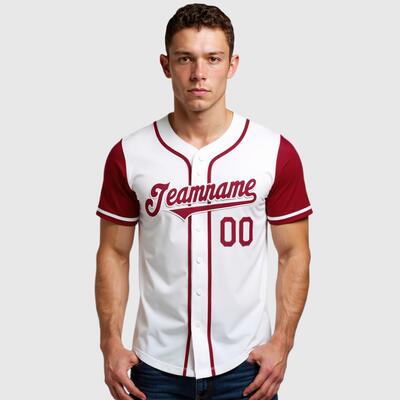 Custom White Crimson Authentic Two Tone Baseball Jersey with Personalized Number and Logo for Games Practices and Fan Events