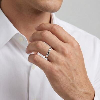 "Almost Touching, Always Holding" Men's Wedding Ring