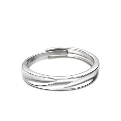 Jeulia "Love Never Fails" Simple Matte Adjustable Sterling Silver Men's Band