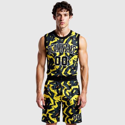 Custom Gold Black-White Round Neck Sublimation Basketball Suit Jersey
