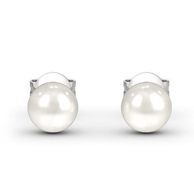 Jeulia Simple Cultured Pearl Sterling Silver Stud Earrings
