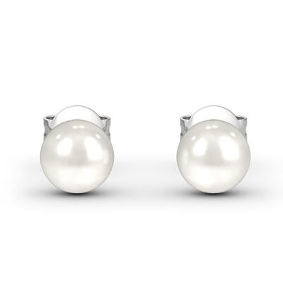 Jeulia Simple Cultured Pearl Sterling Silver Stud Earrings