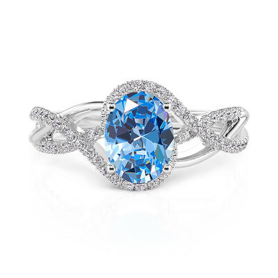 Jeulia Double Twist Custom Oval Birthstone Ring