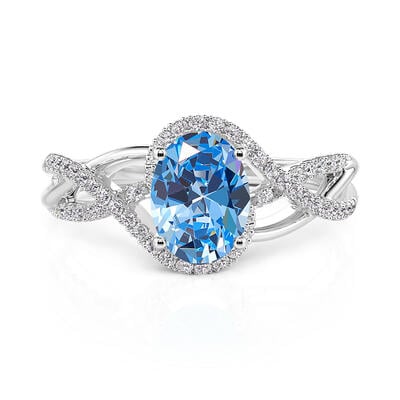 Jeulia Double Twist Custom Oval Birthstone Ring
