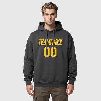 Custom Stitched Black Sports Pullover Sweatshirt Hoodie Cozy Soft Ideal for Sports Personalized Number