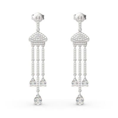 Jeulia Taj Mahal Inspired Sterling Silver Dangle Earrings
