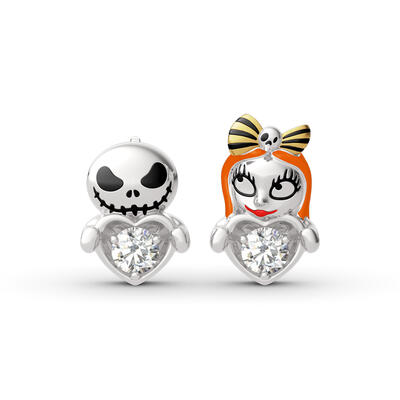 Jeulia Hug Me "Everlasting Love" Round Cut Sterling Silver Earrings