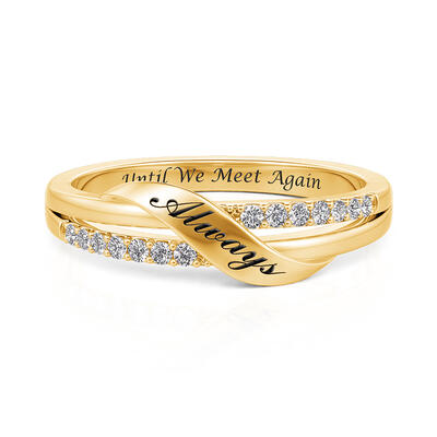 Jeulia Elegant Custom Women's Wedding Band Knot Engraved Design