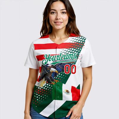 Custom 3D Mexico Authentic Baseball Jersey Perfect for Game Days Cinco de Mayo and Everyday Wear