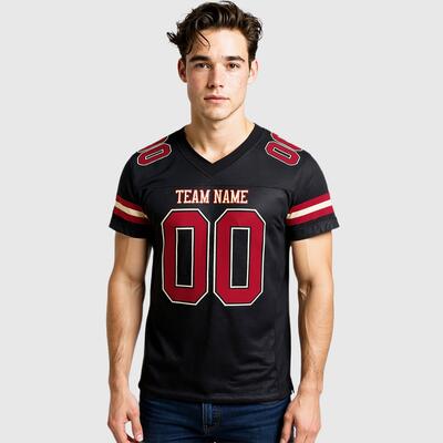 Premium Black Mesh Football Kit - Personalized Name & Number Stitched